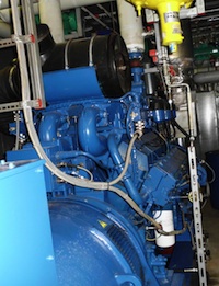 Biogas-Motor in Aktion