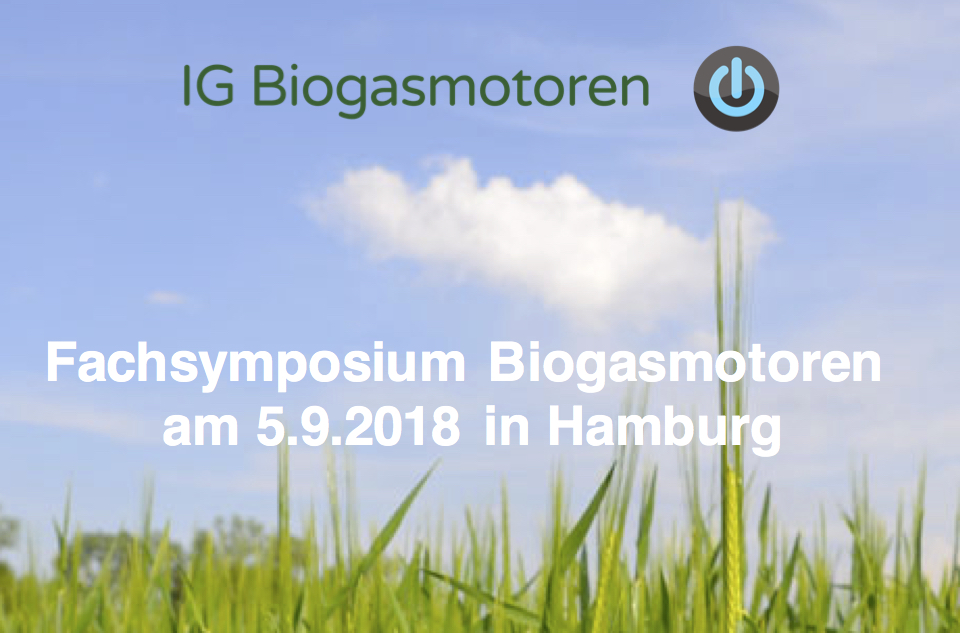 Anmeldung zum Fachsymposium Biogasmotoren am 5.9.2018 in Hamburg